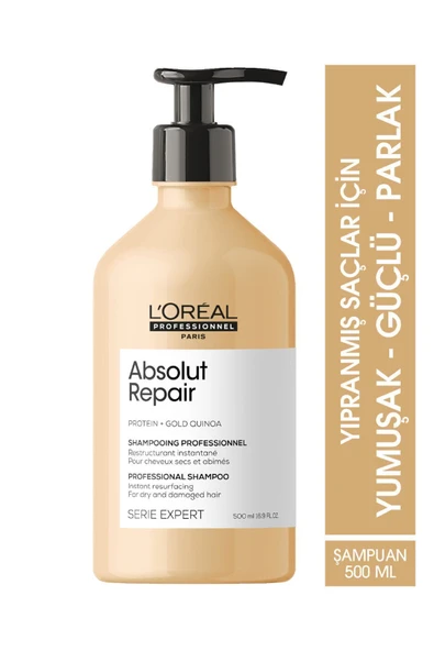 L'OREAL PROFESSİONNEL Serie Expert Absolut Repair Yıpranmış Saçlar Için Onarıcı Şampuan 500 Ml X2 - Resim 2
