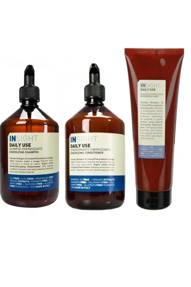 INSİGHT Daily Use Energizing Şampuan 400 Ml + Krem 400 Ml + Maske 250 Ml