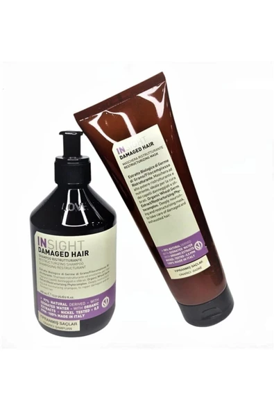 INSİGHT Damaged Hair Yıpranmış Saç Onarıcı Şampuan 400 ml & Maske 250 ml Set