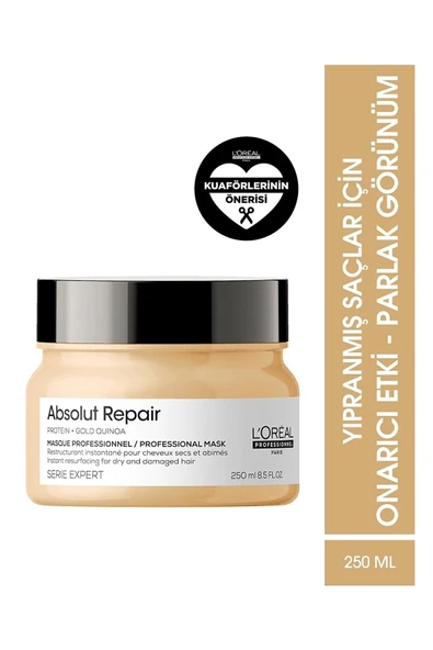 L'OREAL PROFESSİONNEL Loreal Serie Expert Absolut Repair Onarıcı Şampuan 500 Ml + Serie Expert Absolut Repair Maske - Resim 3
