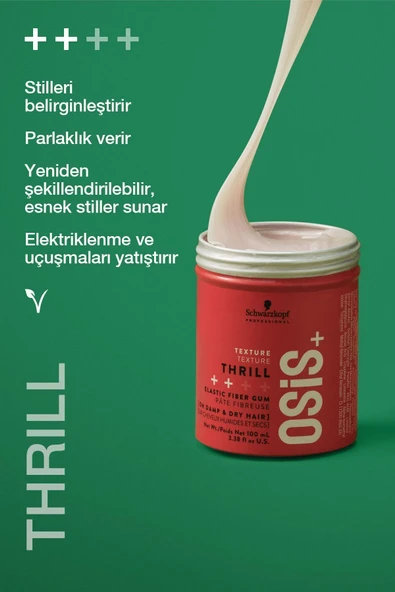OSİS Thrill Elastik Lifli Gum Şekillendirici Orta Tutuş 100ml Parlaklık Veren Gum Wax, Saç Sakızı - 2