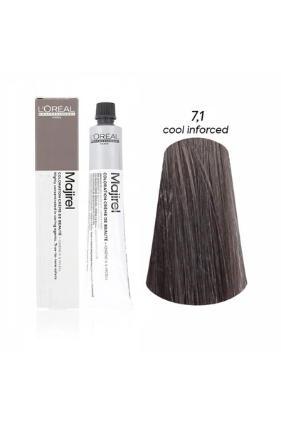 MAJİREL Loreal Saç Boyası 7.1 Küllü Kumral Cool Inforced 50 ml