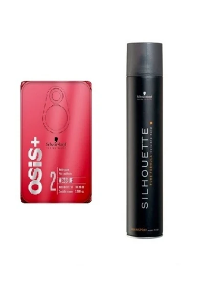 OSİS Mess Up Mat Saç Şekillendirici Wax 100 Ml + Silhouette Süper Tutucu Sprey 500 ml.