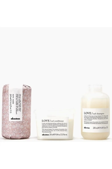 DAVİNES Love Curl Dalgalı Saçlar Için Bakım Seti Şampuan+krem+ Curl Building Bukle Yapılandırıcı Serum