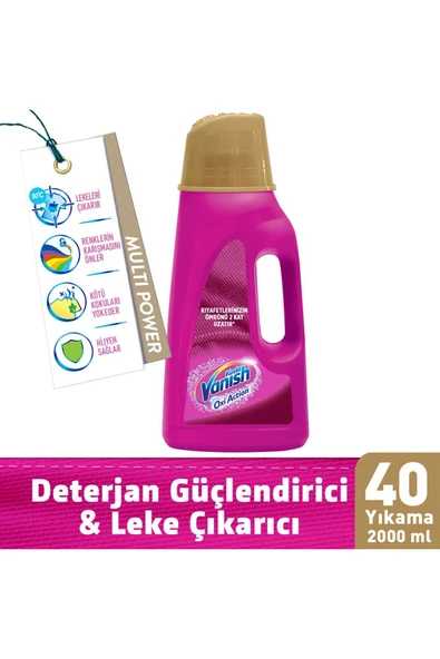 Vanish Multipower Sıvı Leke Çıkarıcı Ve Deterjan Güçlendirici 2000 ml Renkliler Için - 2
