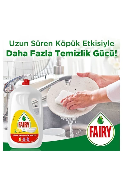 Fairy 5200 ml ( 2 X 2600 Ml) Limon Sıvı Bulaşık Deterjanı - Resim 4