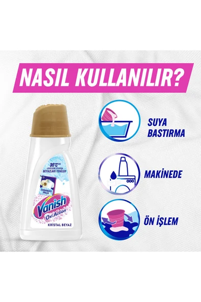 Vanish Oxi Action Multipower Beyazlar ve Renkliler Sıvı Deterjan Güçlendirici ve Leke Çıkarıcı(1000 mlx2) - Resim 8