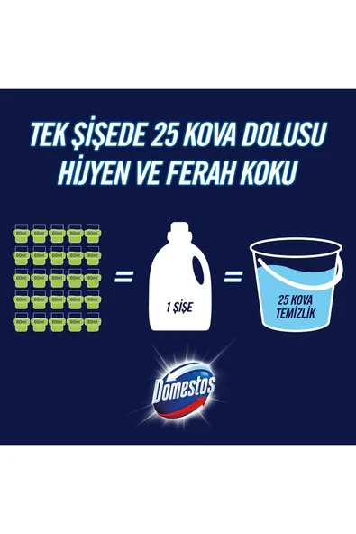 Yüzey Temizleyici Çam 1500 ml + Domestos Dağ Esintisi Çamaşır Suyu 750 ml x 3 - 5
