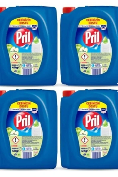 Pril Elma 4kg x 4 Adet Sıvı Bulaşık Deterjanı - Meyvemsi Ferahlık ürün görseli 1