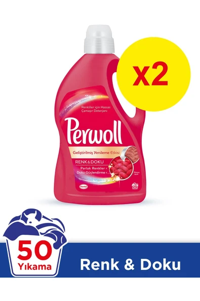 Hassas Sıvı Çamaşır Deterjanı Renk&Doku 3 L 50 yıkama Mix 2Li
