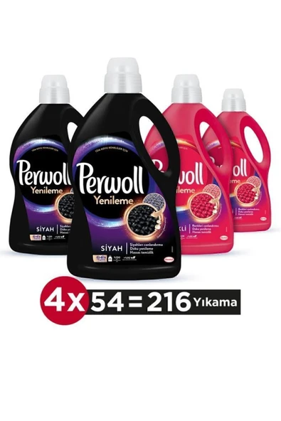 Sıvı Deterjan Yenileme Siyah 2x2.97L & Renkli 2x2.97L (216 Yıkama) – Siyah ve Renkli Çamaşırlar İçin