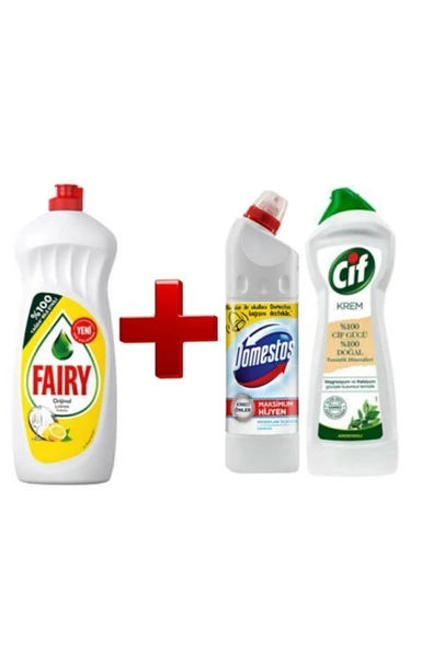 Fairy 650 Ml + Ultra Yoğun 750 Ml + Cif Krem 750 Ml Muhteşem Üçlü