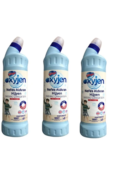 Oksijen Nefes Aldıran Hijyen Çamaşır Suyu 750 ml Ekonomi Paketi 3lü Parfümsüz