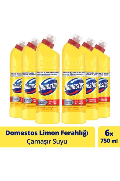 Çamaşır Suyu Limon Ferahlığı 750 ml 6 Adet