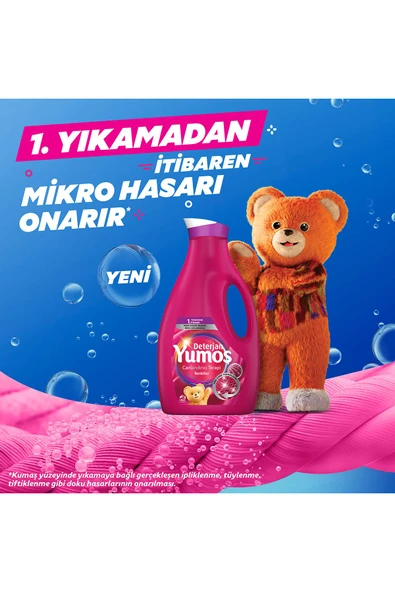Yumoş Sıvı Bakım Çamaşır Deterjanı Renkli Giysiler Için Renk Korumada Daha Iyisi Yok 2520 ml 3 Adet - Resim 3