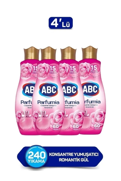 Parfumia Konsantre Çamaşır Yumuşatıcısı Romantik Gül 4 X 1440 ml