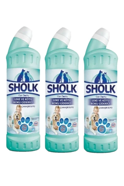 sholk Evcil Hayvan Leke Koku Giderici Oksijenli Çamaşır Suyu 750ml X 3 Adet