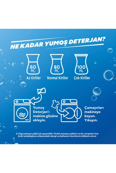 Yumoş Sıvı Bakım Çamaşır Deterjanı Renkli Giysiler Için Renk Korumada Daha Iyisi Yok 2520 ml 3 Adet - Resim 7