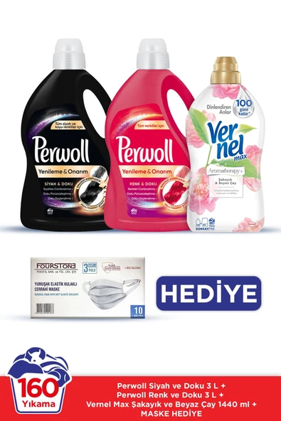 3L Siyah + 3L Renkli + Vernel Max 1,44Lt Şakayık