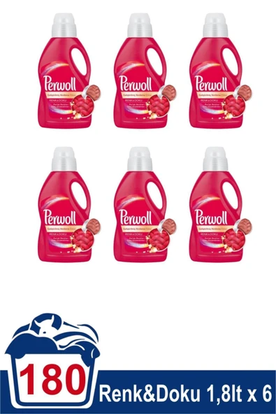 Renkliler Için Hassas Sıvı Çamaşır Deterjanı 6 X 1.8lt 180 Yıkama