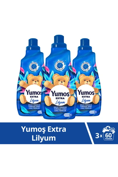 yumoş Extra Konsantre Çamaşır Yumuşatıcısı Lilyum 1440 ml 60 Yıkama 3 Adet
