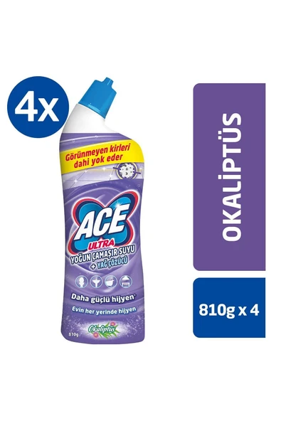 Ultra Yoğun Kıvamlı Çamaşır Suyu Okaliptus 810 Gram X 4 Adet