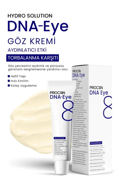 PROCSIN Hydro Solution Dna Eye Kırışıklık Ve Mor Halkalara Karşı Göz Çevresi Yenileyici Krem 20 ml - Resim 2