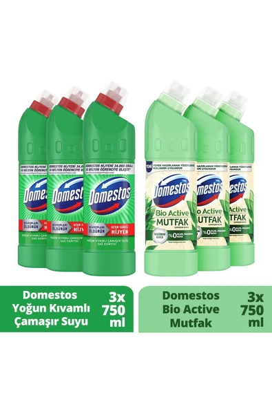 Çamaşır Suyu Dağ Esintisi 750 ml X3 Çamaşır Suyu Bio Active Mutfak 750 ml X3