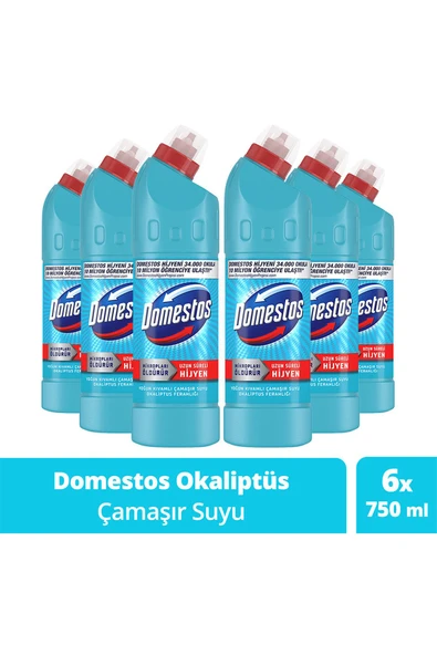 Çamaşır Suyu Yoğun Kıvamlı Okaliptus Ferahlığı 750 ml 6 Adet