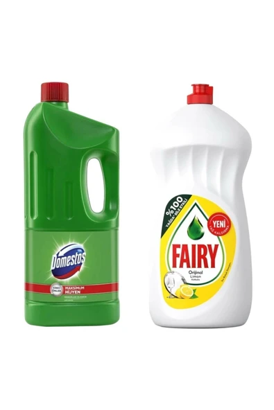 Çamaşır Suyu Dağ Esintisi 2 Litre + Fairy Bulaşık Deterjanı Limon