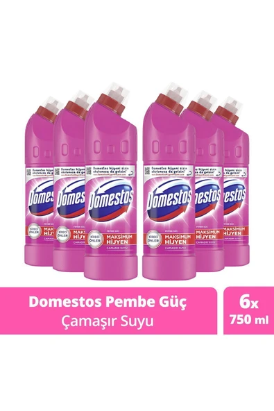 Çamaşır Suyu Pembe Güç 750 ml 6 Adet