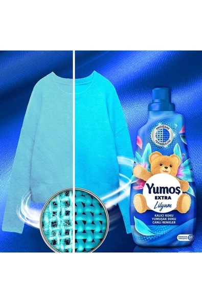 Yumoş Extra Lilyum Konsantre Çamaşır Yumuşatıcı 1440 ml + Hassas Giysiler İçin Deterjan 2520 ml. - 6