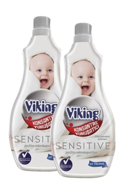 Viking Yumuşatıcı Konsantre Sensitive 1440ml 60 Yıkama 2 Adet