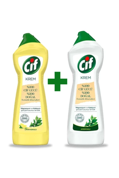 Krem Amonyaklı Yüzey Temizleyici 750 ml + Limon Kokulu Temizleyici 750 ml Cpck