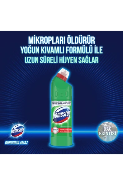 Krem Sprey %100 Krem Gücü 750 ml Domestos Çamaşır Suyu Dağ Esintisi Maksimum Hijyen 750 ml - Resim 7