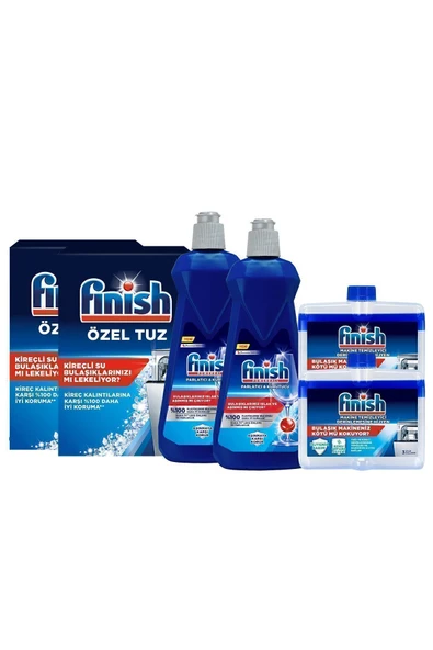 Finish Temizlik ve Bakım Seti ( Parlatıcı 400 ml + Makine Temizleyici Sıvı 250 ml + Tuz 550 g) x 2 - Resim 2
