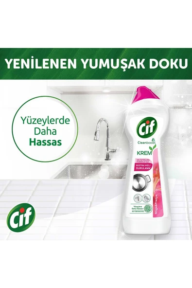 Krem Yüzey Temizleyici Frezya Ve Müge Çiçeği Klor Boya Fosfat Paraben Içermez 750ml 4adet - Resim 5