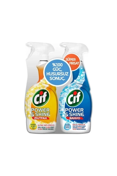 Cıf Sprey Power Shıne Mutfak+banyo 2lı 750+750ml
