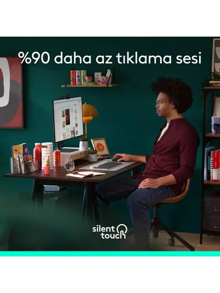 Logitech Signature M650 Büyük Boy Sağ El Için Sessiz Kablosuz Mouse - Siyah - 9