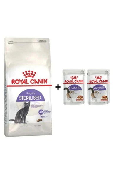 Royal Canin Sterilised Kısırlaştırılmış Kedi Maması 2 Kg + 2 Adet Yaş Mama Hediye