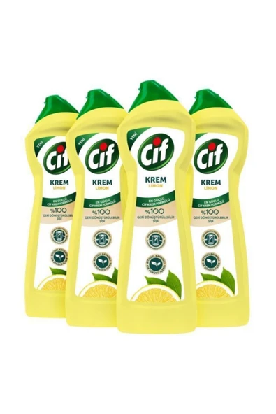 Krem Limon Kokulu Temizleyici 500 ml 4'lü Paket