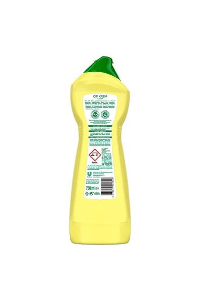 Krem Yüzey Temizleyici Limon Kokulu Klor Boya Fosfat Paraben Içermez 750 ml 4 Adet - 8
