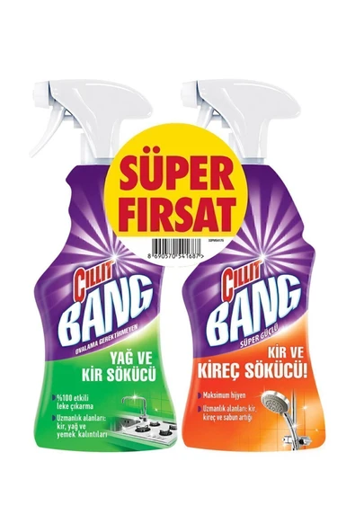 Banyo Ve Mutfak Temizleyici Yağ Çözücü Ve Kireç Sökücü Sprey Set (2X750 ML) - 2