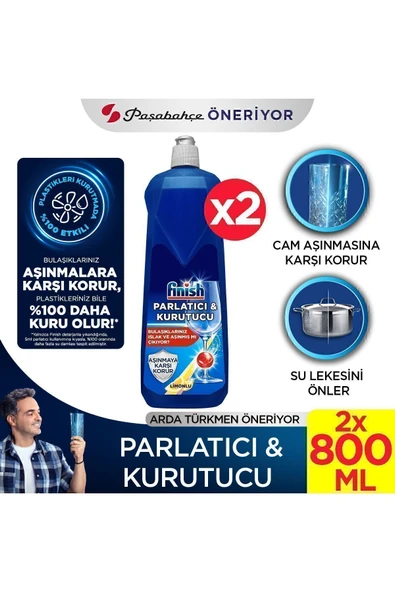 Finish Bulaşık Makinesi Parlatıcı 800 Ml Bulaşık Makinesi  Parlatıcı & Kurutucu   Sıvı Limonlu 1600 ml (800 ml x 2'li) ürün görseli 1