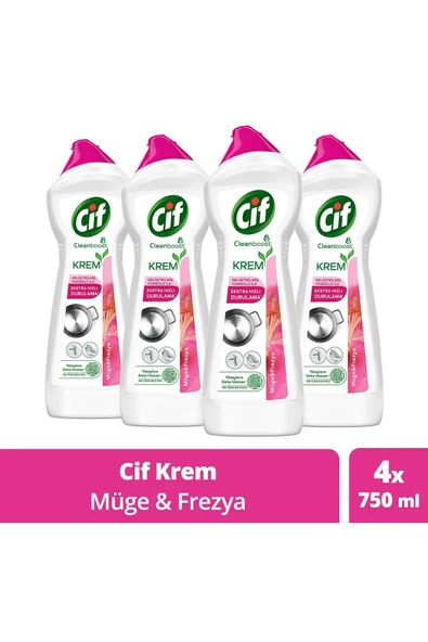 Krem Yüzey Temizleyici Frezya Ve Müge Çiçeği Klor Boya Fosfat Paraben Içermez 750ml 4adet ürün görseli 1