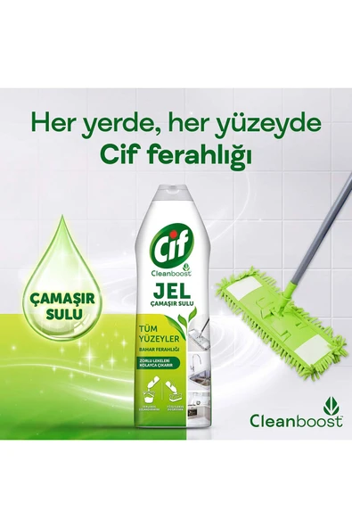 Tüm Yüzeyler Için Jel Yüzey Temizleyici Leke Çıkarıcı, Yağ Çözücü Bahar Ferahlığı 750 Mlx4 - 3