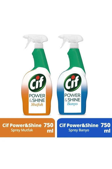 Sprey Temizleyici Power & Shine Banyo 750 Ml+ Power & Shine Sprey Temizleyici Mutfak Yağ Çözü ürün görseli 1