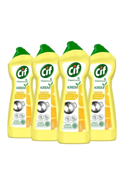 Krem Yüzey Temizleyici Limon Kokulu Klor Boya Fosfat Paraben Içermez 750 ml 4 Adet - 2