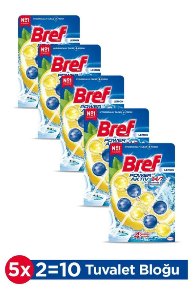 Power Aktiv Katı Tuvalet Bloğu 5 Adet Limon Ikili (5\'Lİ SET)