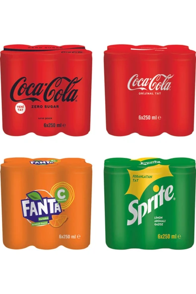 Coca Cola fanta sprite Kutu Karma Mix 24x250 Ml ürün görseli 1